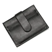 

CUIKCA Fashion Hasp Men Business Card Holder Vintage Slip Leather Wallet Student Short Credit Card Wallets Coin Purse Kartenetui