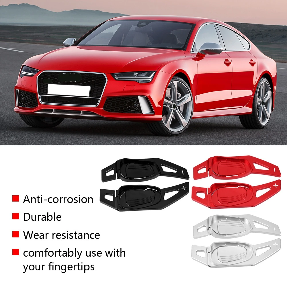 Steering Wheel Paddle Black Aluminum Alloy Car Steering Wheel Shift Paddle Shifter for Audi A5 S3 S5 S6 SQ5 RS3 RS6 RS7
