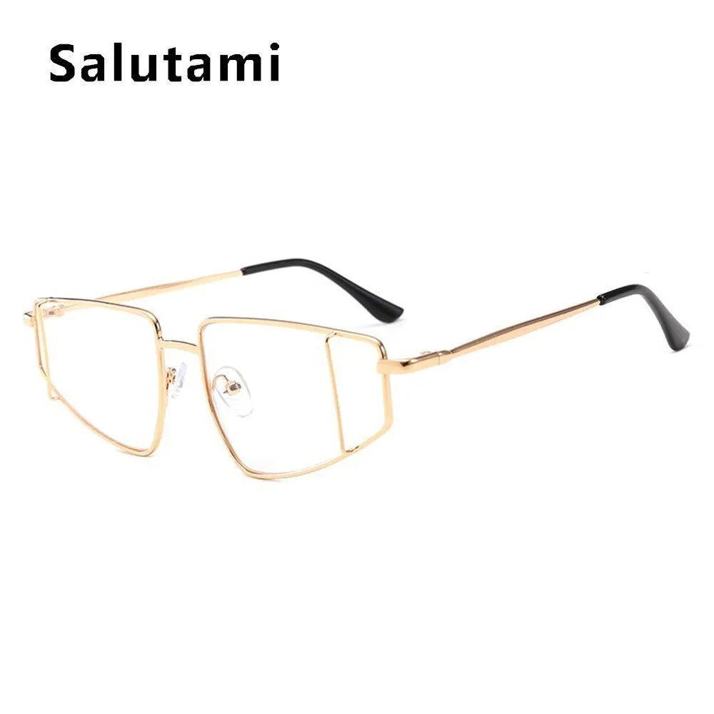Сплав треугольные солнечные очки для женщин новые роскошные брендовые солнцезащитные очки «кошачий глаз» мужские маленькие оправы прозрачные линзы очки Oculos