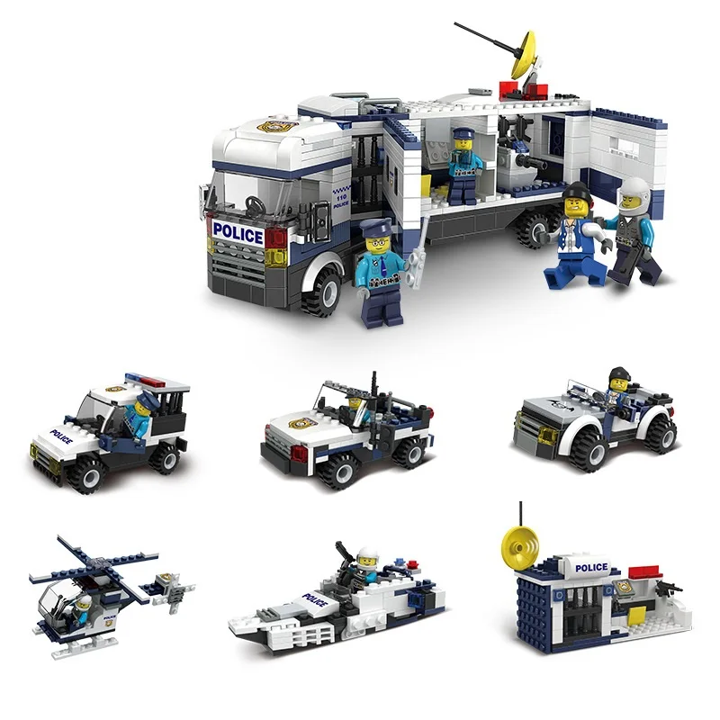 

City Police Series 6 in 1 Diy Mini Blocks Toy Children's Intelligence Development Gifts