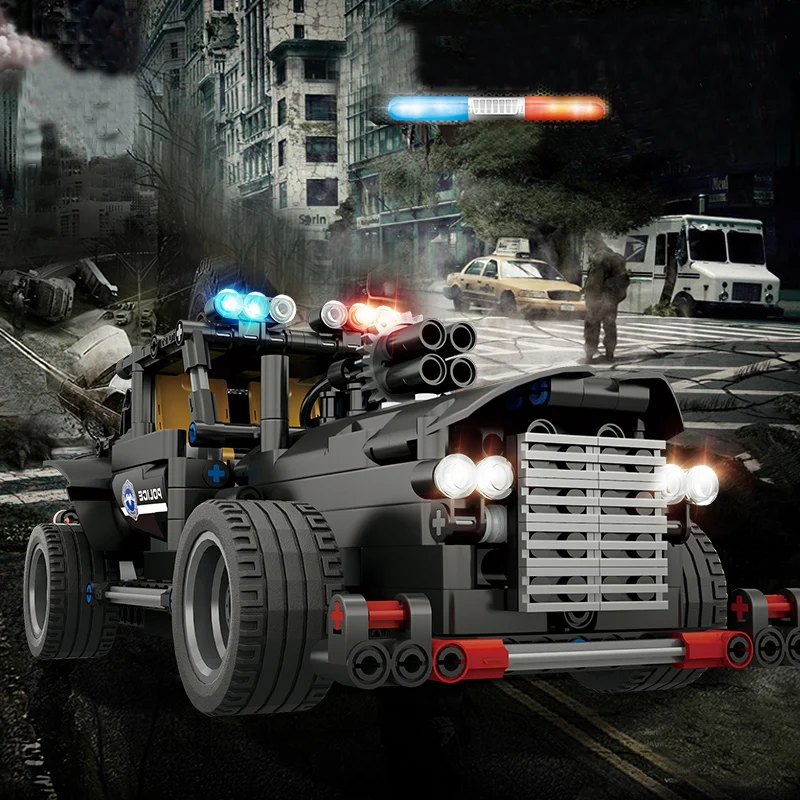 464 pcs RC Robot Car SWAT Command Car DIY Assemble Bricks 2.4G Wireless Remote Control Car Building Block Smart Modular Toys Car