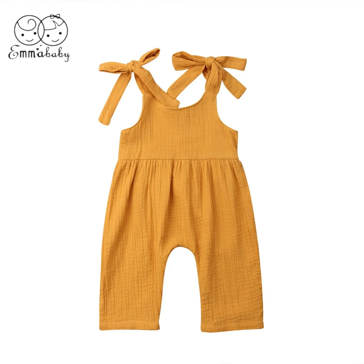 

2019 Emmababy New Cute Newborn Baby Girl Sling Cotton Jumpsuit Leotard Jumpsuit Set Sunsuit 0-24 M