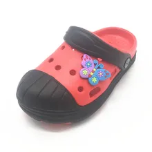 Летний декор обуви для маленьких девочек; сандалии; тапочки с милым орнаментом в виде бабочки; детская обувь