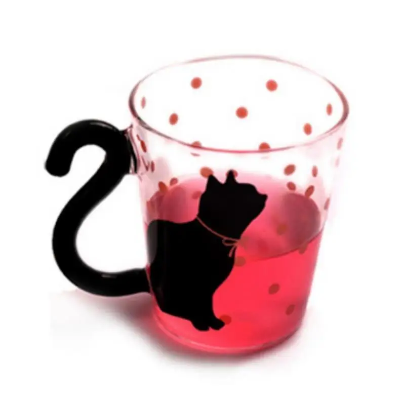 Новая стеклянная кофейная кружка с котенком чашка для чая молока и кофе
