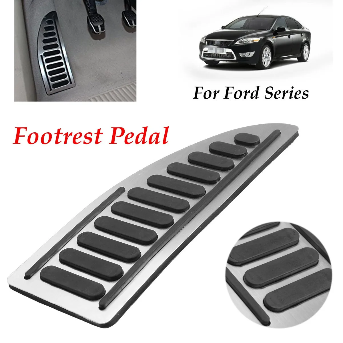 

Car No Drill Anti-slip Footrest Foot Rest Pad Pedal Cover Adhesive For Ford Series For Focus For Fiesta For Mondeo For S -Max