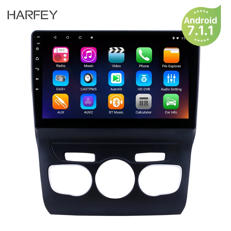 

Harfey Android 7.1/8.1 10.1" GPS Car Radio Multimedia Player For 2013 2014 2015 2016 Citroen C4 Head Unit Support WIFI OBDII DVR