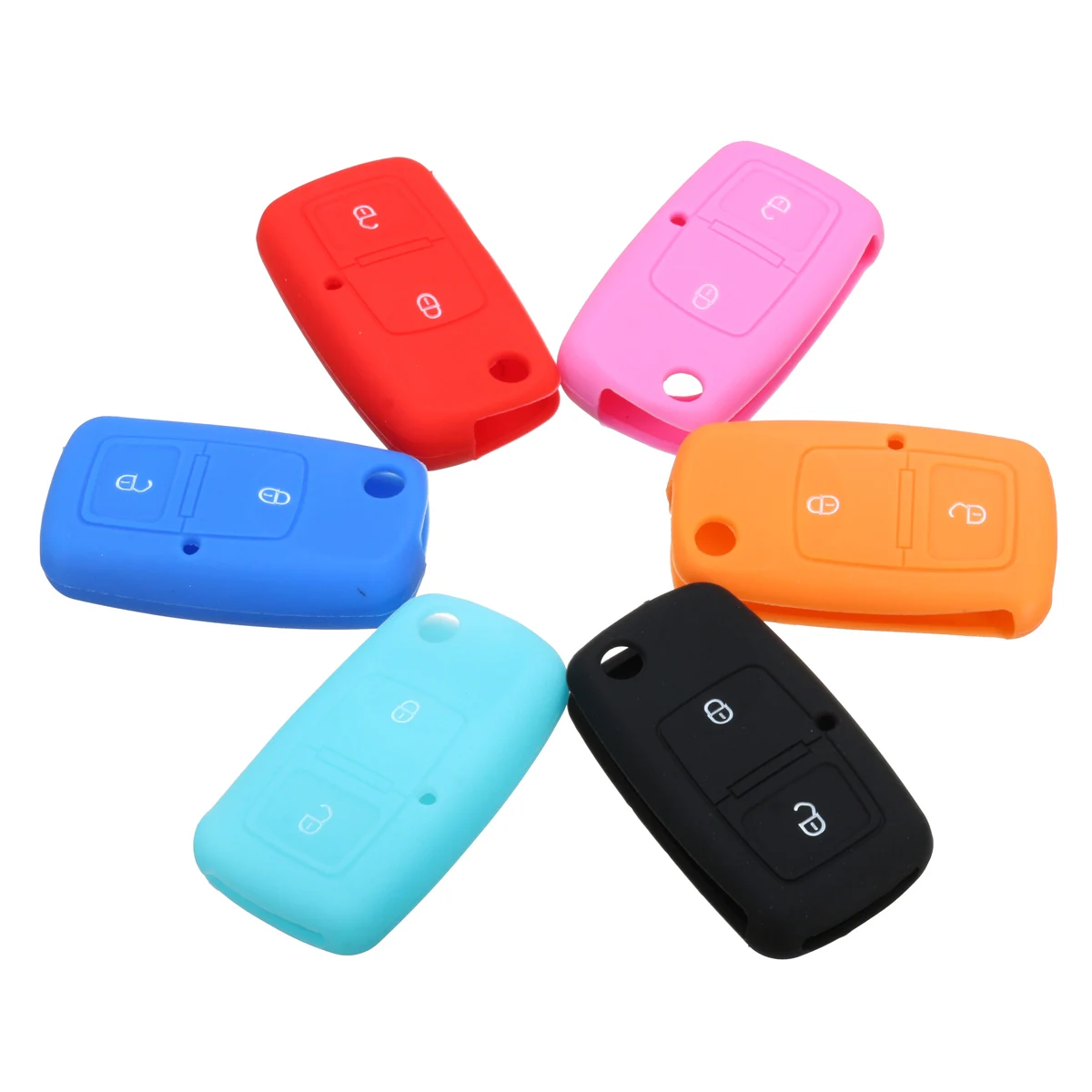 

New Silicone 2 Button Flip Remote Key Case Fob Protect Cover For VW Bora Touran Cady