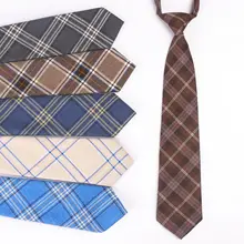 Jk галстук для костюма бесплатный студенческий клетчатый галстук резиновый резиночка хлопок плед японский студенческий галстук для костюма модная индивидуальность