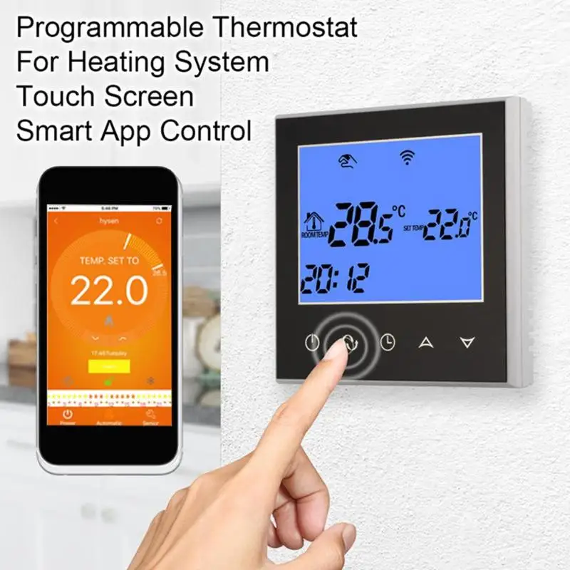 

LCD Touch Screen Smart WiFi Big Digital Temperature Thermostat Touch Screen Warm Floor Heat Controller Thermostat