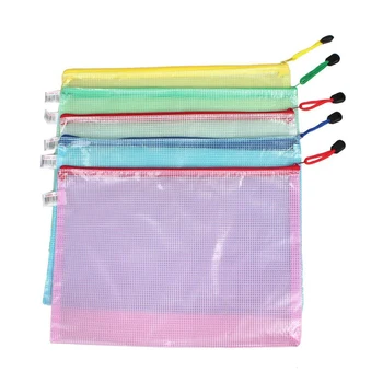 

345mm x 242mm Office A4 File Paper Pocket Holder Bag Assorted Color 5 Pcs