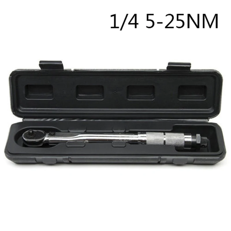 

Drive Adjustable Torque Wrench Hand Tool Spanner Wrench Set Tool 1/4 5-25NM