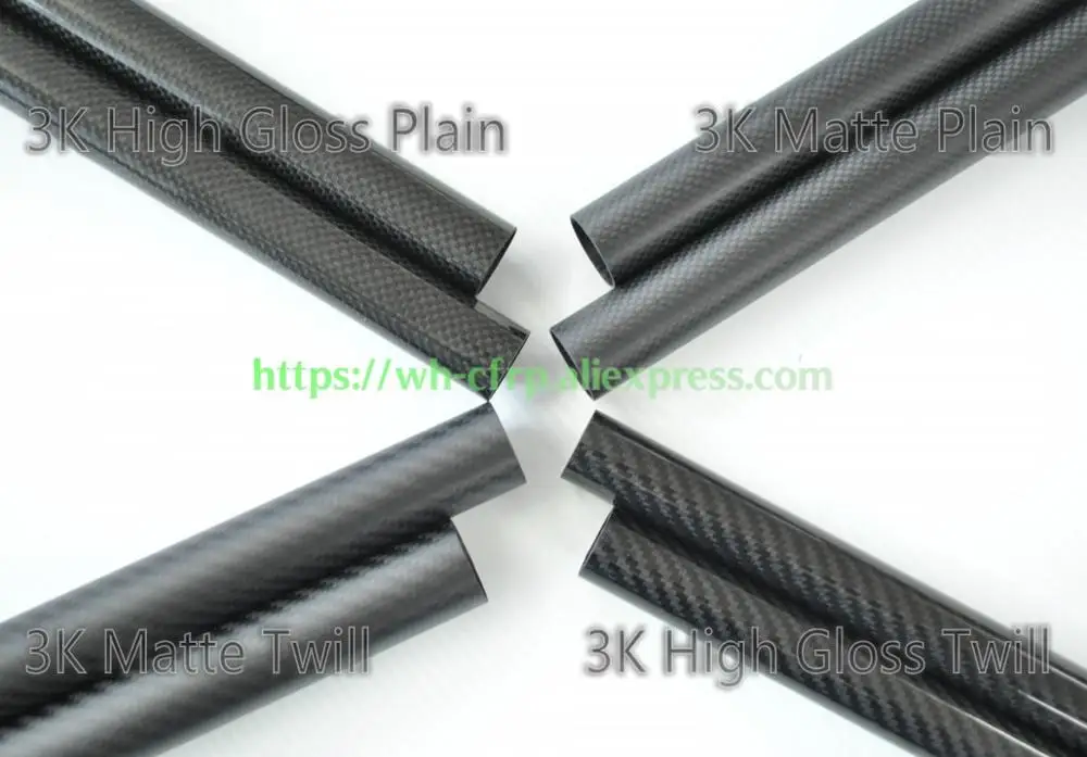 

3k Carbon Fiber Tube x 1000mm OD 30mm 32mm 33mm 34mm 35mm 36mm 38mm 40mm 42mm 44 45mm 46mm 48 50mm 55 60mm with 100% full carbon