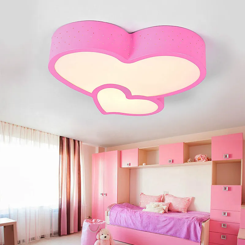 Новое поступление в форме сердца современных светодио дный потолочные светильники для Спальня детей комнаты малыша дома поверхностного монтажа розовый потолочный светильник