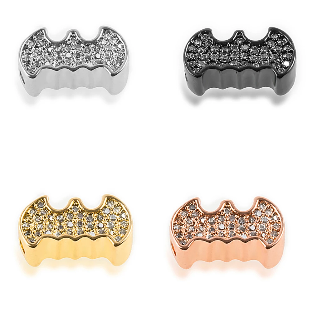 13*8mm Bat High Quality DIY Men's Bracelet Beads Jewelry Accessories Making Necklace Pendant Copper Cubic Zirconia Hole Finding |