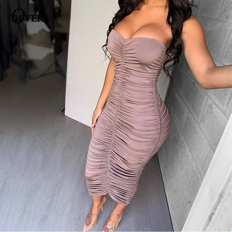 

Ohvera Glitter Fold Bandage Bodycon Dress Women Off Shoulder Midi 2019 Summer Dress Elegant Backless Sexy Party Dresses Vestidos