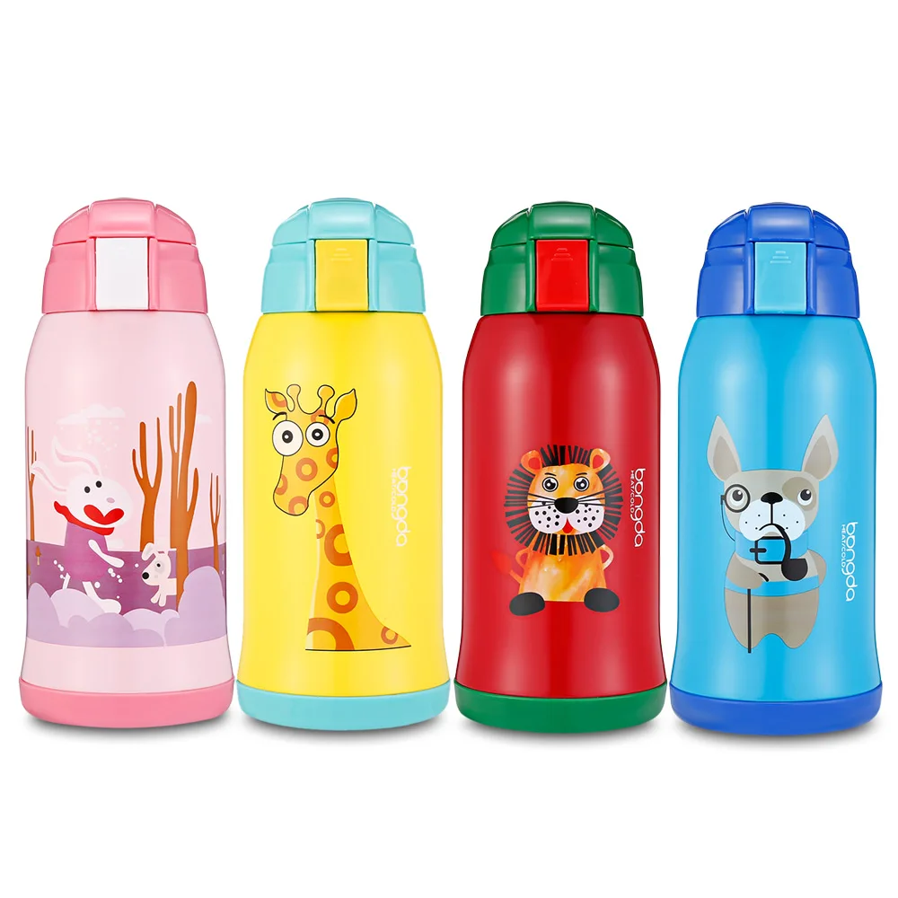 

600ml Children Stainless Steel Vacuum Cup Leaking Proof With Inner Cap Straw Cap And Carrying Bag Insulated Container For Kids