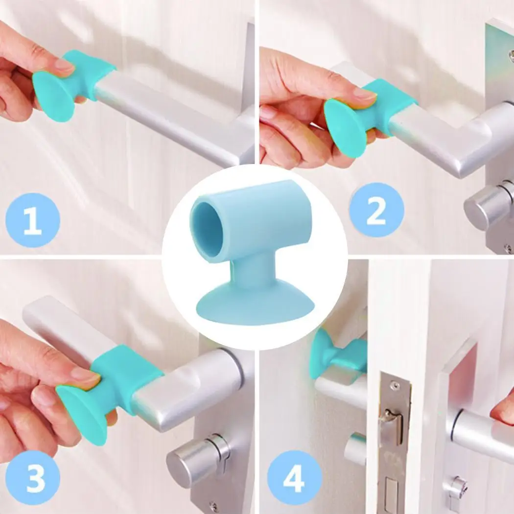 

Door Collision Blue Silencer Adhesive Silicone Anti-Collision Self Mute Wall Knob Protector Pad Wall Handle Anti