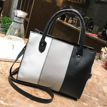 

Women'S Handbag Casual Bag Messenger Bag Hit Color Leather Handbag Shoulder Bag