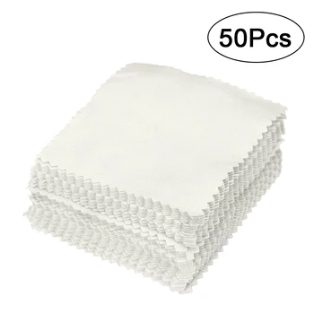 

8x8cm 50pcs Jewelry Cleaning Cloth Polish Cleaning Polishing Cloth For Sterling Silver Gold Platinum Anti Tarnish Cleaning Cloth