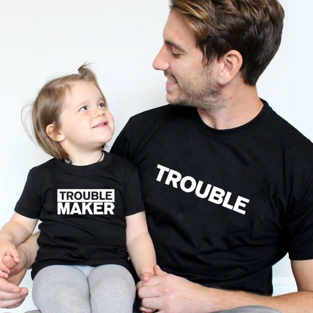 Одинаковая семейная рубашка Trouble & Maker Футболки для папы и меня одежда сына дочки