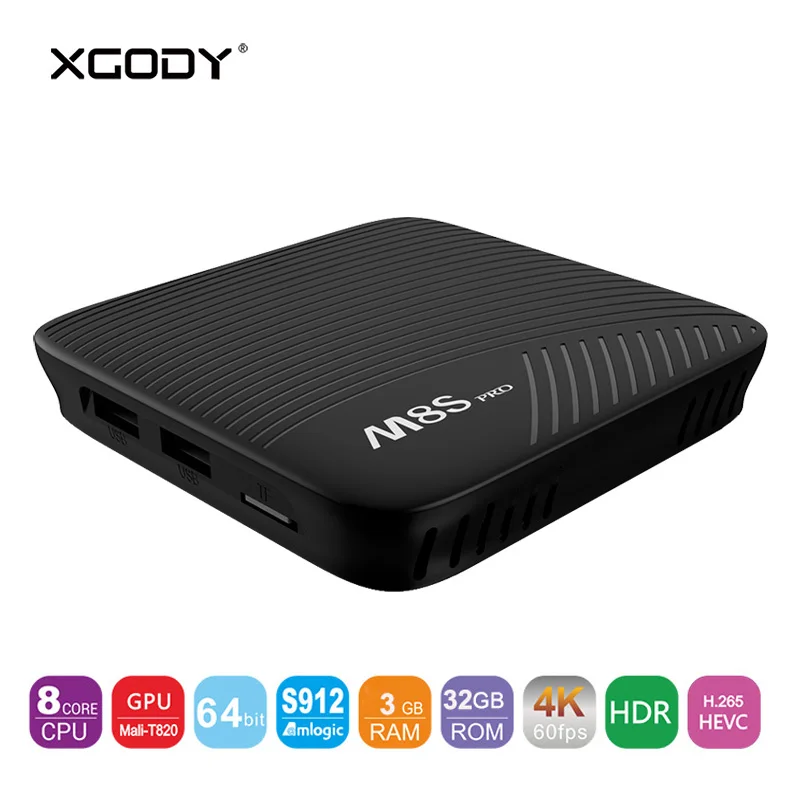 

Xgody M8s Pro L 4k Android Tv Box 7.1 Amlogic S912 Octa Core 3g+32g Media Player Wifi Tv Streamer Set Top Box