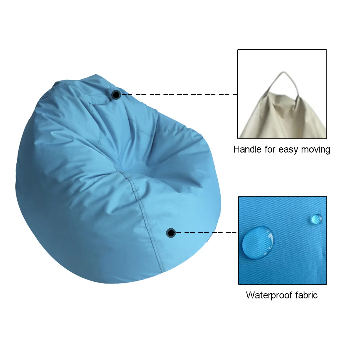 Bean Bag Sofa Cover Lounger Chair Sofa Ottoman Seat Living Room Furniture Without Filler Beanbag Be