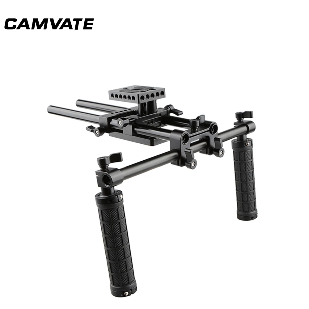 CAMVATE плечо Rig ручка 15 мм стержень зажим пластина для DSLR камеры видеокамеры