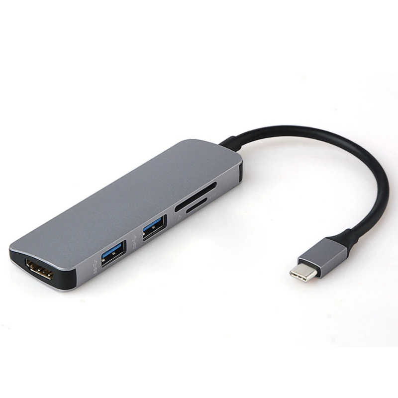 

Type-C to HDMI Type C to USB 3.0 HUB 5 in1 Micro SD/TF Card Reader Adapter for MacBook Samsung Galaxy S9/S8 Huawei P20 Pro