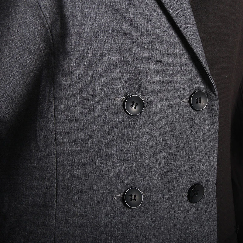 Neue Frauen Falten Split Grau Hit Jacke Flut L050 Black 2019 Großhandel Rxemzg Große Größe 43 Herbst Winter Über Das Knie