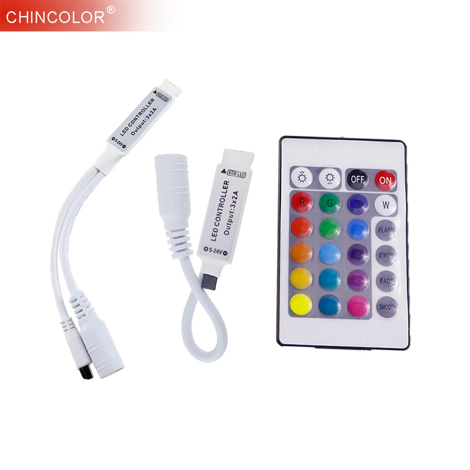 

RGB LED Controller IR Remote RGB LED Strip Controller 2 style 12V 24Key for 5050/3528/3014 Lighting Fast Ship Long Life JQ