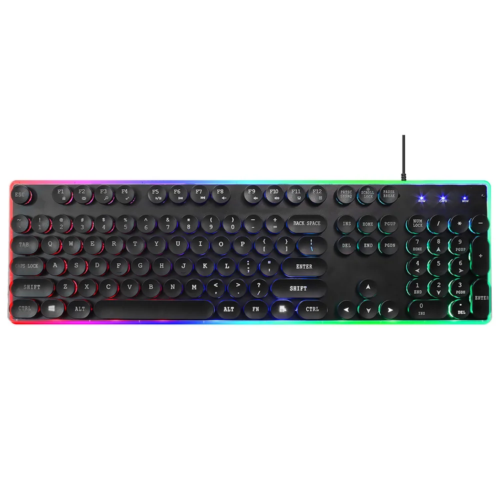 Проводная игровая клавиатура ZERODATE KB202 с подсветкой имитацией механического