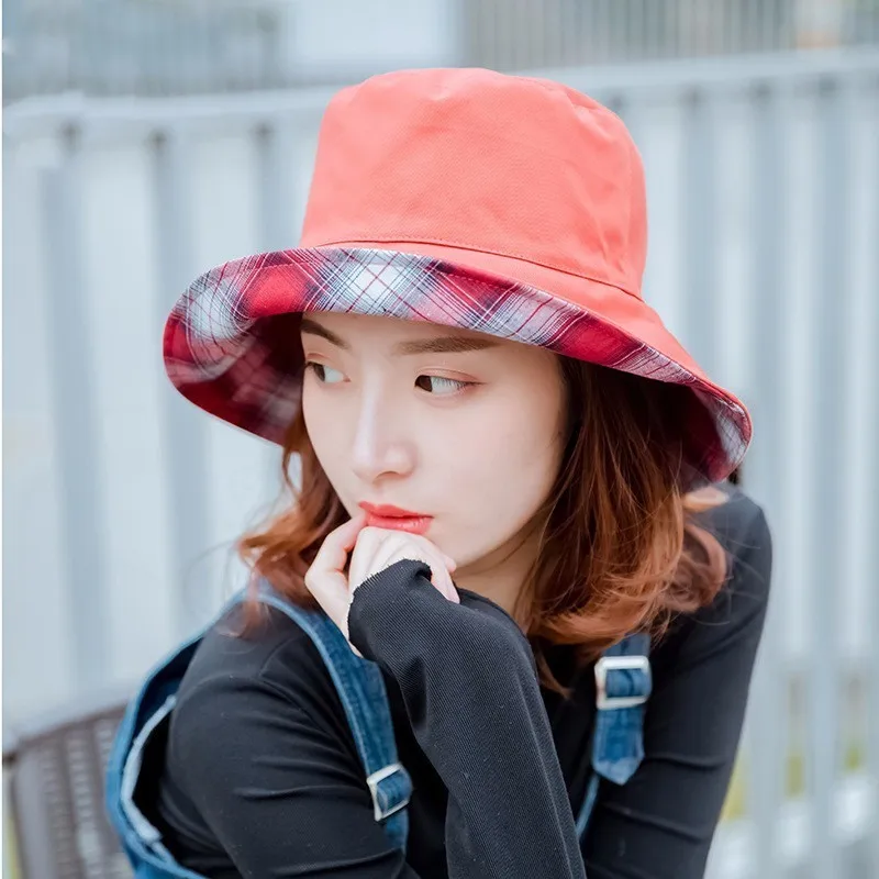 2019 Nuovo Modello Coreano Pescatore Cappello Degli Uomini Delle Donne Cappelli Due-sided Percalle di Arte Per Il Tempo Libero cappello Pieghevole del cappello di Protezione Del Bacino