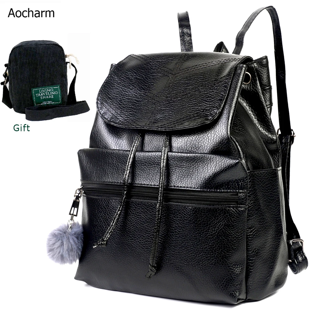 

PU Leather Backpack Women Anti Theft Backpack For Girls Ladies Female Teenager Mini Bag Feminina Backpacks Fjallraven Back Pack