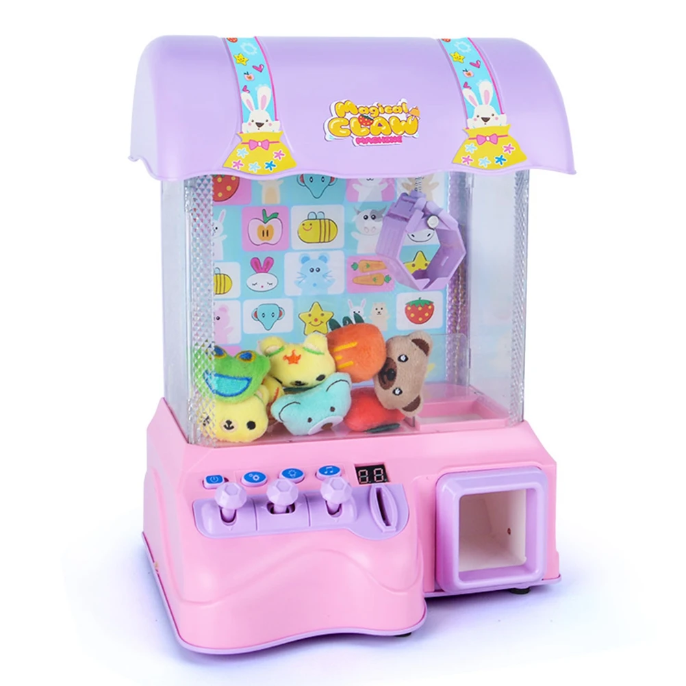 

1pcs Colorful Small Funny Creative Beautiful Coin-Operated Claw Machine Kid Doll Grabber for Child Boy Girl Kid