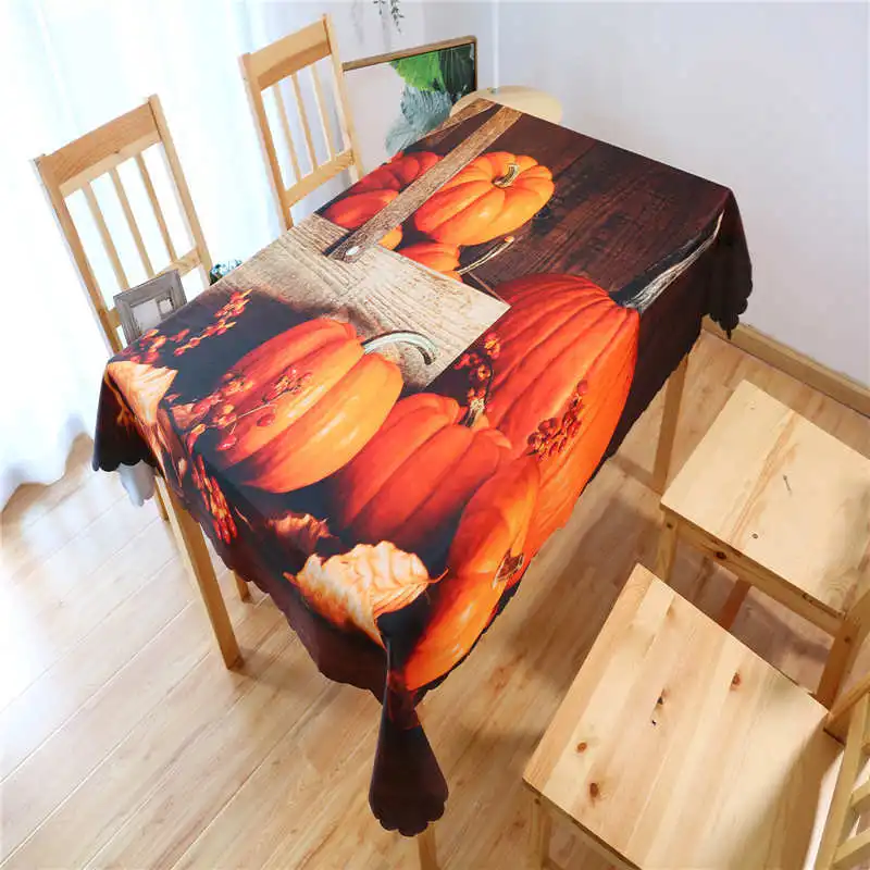 

Nordic Style Pumpkin Print Rectangular Tablecloth Home Kitchen Decoration Table Cover Nappe Obrus Cotton Linen Tables Cloth
