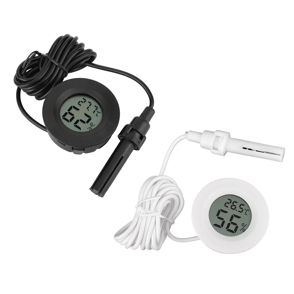 

LCD Digital Thermometer Fish Tank Hygrometer Embedded Aquarium Thermometer Humidity with Battery Gauge Temperature Detector