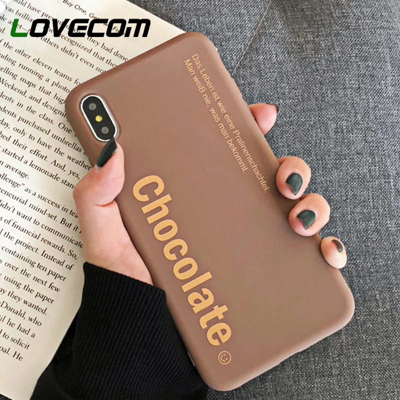 

LOVECOM Candy Chocolate Color Phone Case For iPhone XS 6 7 8 Plus XS Max XR Ultra-thin Soft TPU Phone Protector Full Body Cover