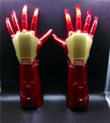 Носимые 1:1 железные детские светящиеся перчатки лазерный реквизит для косплея модель игрушки DC Marvel супергерой Хэллоуин вечерние подарок на Рождество