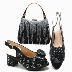 GL-339 обувь и сумка в комплекте в африканском стиле черный Цвет Итальянская обувь с сумки в комплекте, Размер 38–43 модная женская обувь и сумка