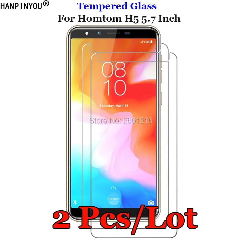 

2 Pcs/Lot For Homtom H 5 Tempered Glass 9H 2.5D Premium Screen Protector Film For Homtom H5 5.7"