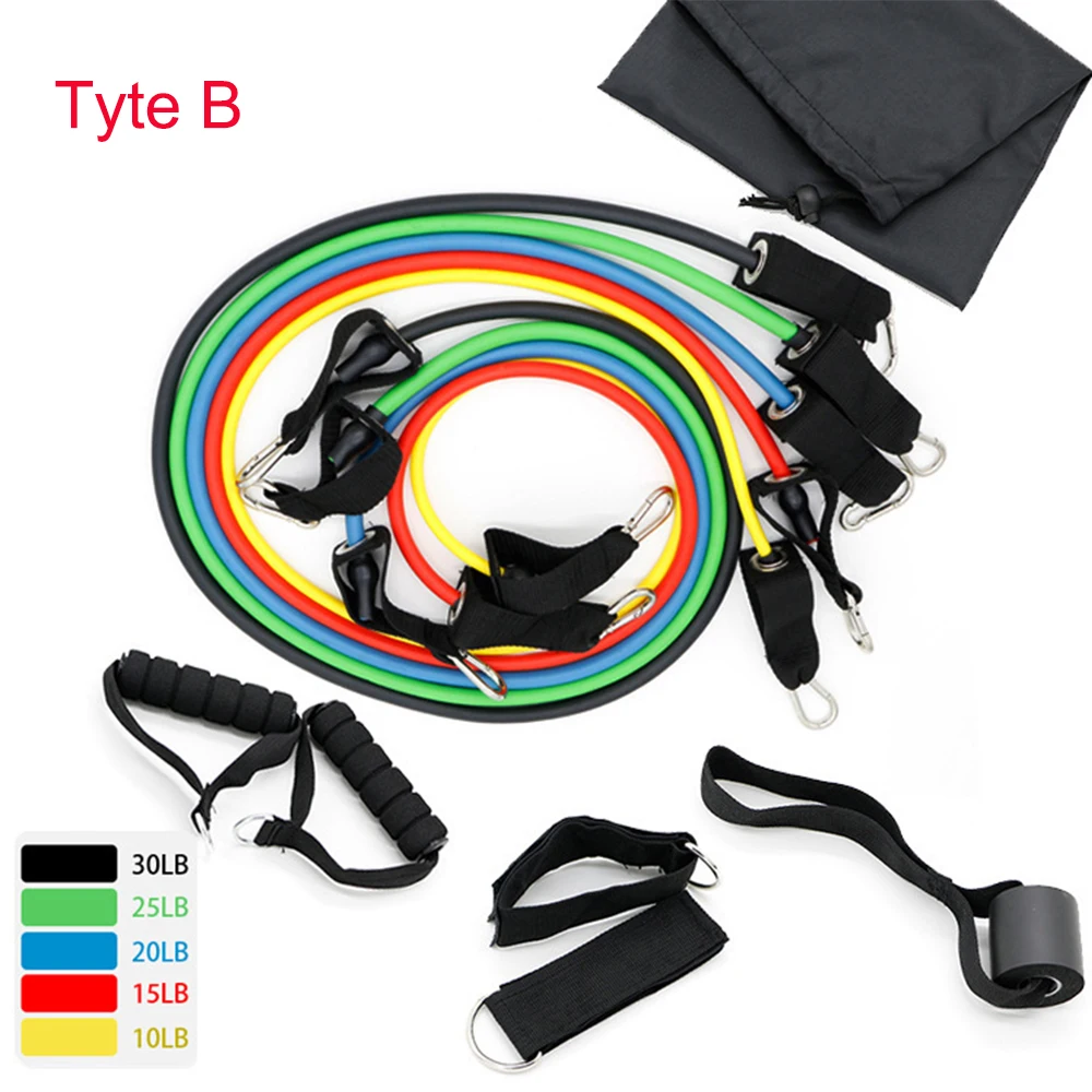 11 PCS Resistance Bands Set Pull Rope Fitness Exercises Crossfit Latex Tubes Pedal Excerciser Body Training Workout Yoga P20