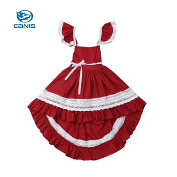 

CANIS Toddler Child Baby Kid Girl Summer Lace Sleeve Dress Party Wedding Pageant Princess Dresses For Girls Clothing Dresses new