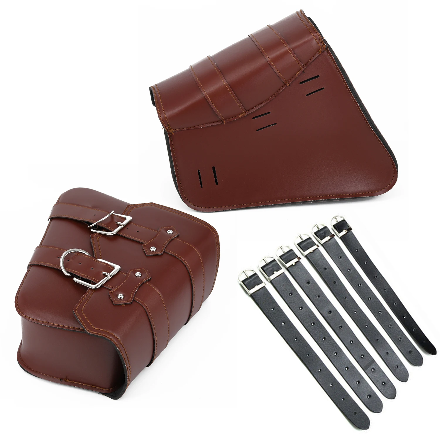 

2pcs Motorcycle Leather Side Saddle Bags suitable For Harley Sportster XL883/1200 Brown high quality parts