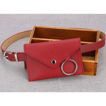 

Fashon PU Leather Women Solid Waist Pack Fanny Pack Lady Bum Bag