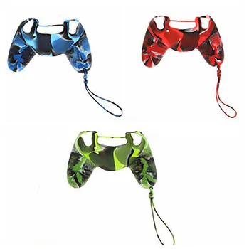 

100pcs Cover Case For Sony PS4 Gamepad Camouflage Silicone Rubber Soft Case Skin Grip Cover Case 3 colors