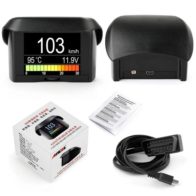 

ANCEL A202 Smart OBD Gauge Mini Show Car Speed Meter Water Coolant Temperature Fuel Consumption Voltage Display