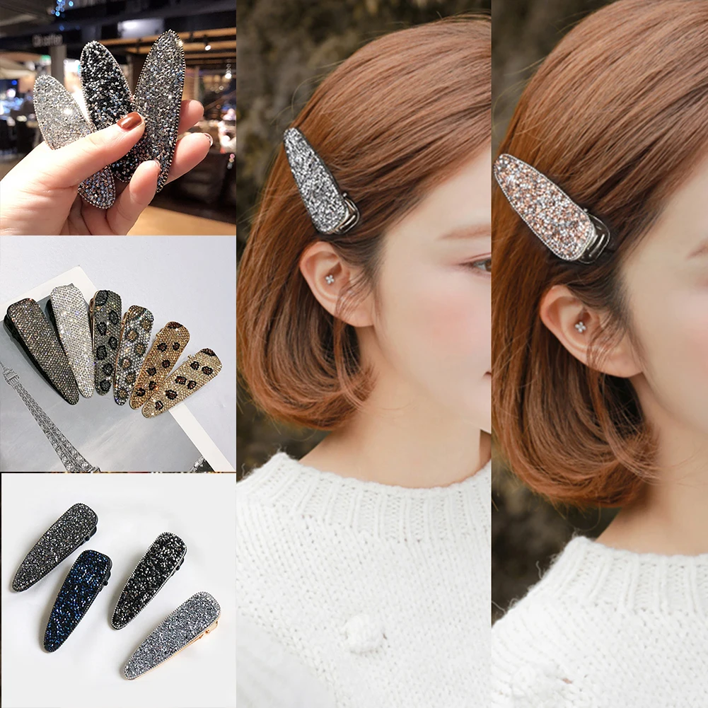 

Bling Crystal Hairpins Leopard Print Hairpin Hair Clip Alloy Rhinestone BB Clip Barrette Fashion Geometric Elegant Headwear