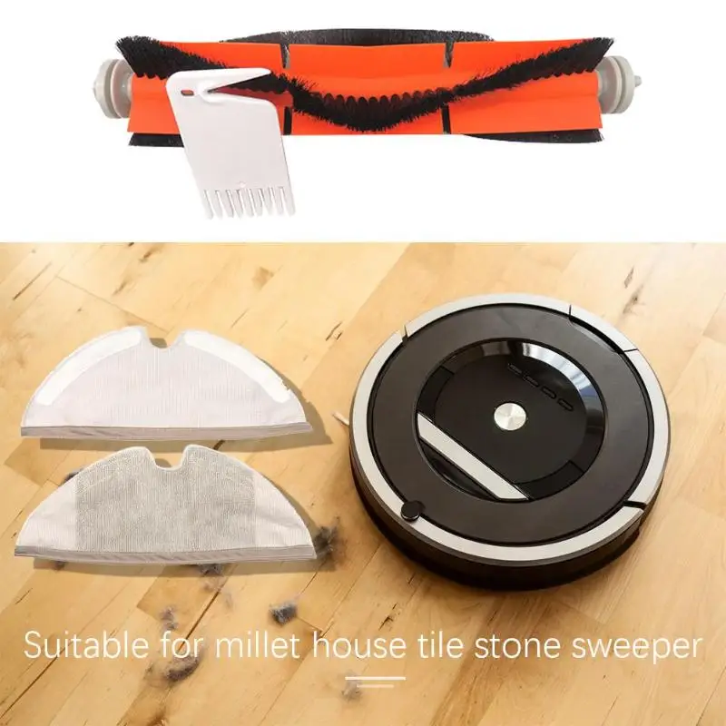 Main Brush+2pcs Mop Cloths Cleaning Tool+Comb Robot Vacuum Cleaner Parts for Xiaomi Mijia Roborock Vacuum Cleaner Robot Main Brush+2pcs Mop Cloths Cleaning Tool+Comb Robot Vacuum Cleaner Parts for Xiaomi Mijia Roborock Vacuum Cleaner Robot