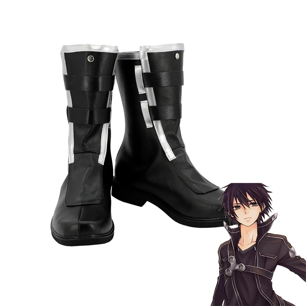 Черные мужские ботинки для косплея Сан меч Kirigaya Kazuto Kirito|Туфли| |