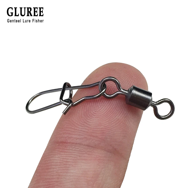 

GLUREE 1Pcs 2# 4# 6# 8# 10# Copper Alloy Fishing Connector Loop Pin Bearing Rolling Swivels Fishing Tackle Accessories